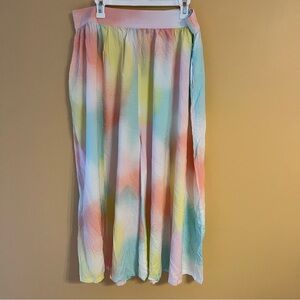 ModCloth Unbridled Enthusiasm Rainbow Ombre Wide Leg Cropped Pants XL